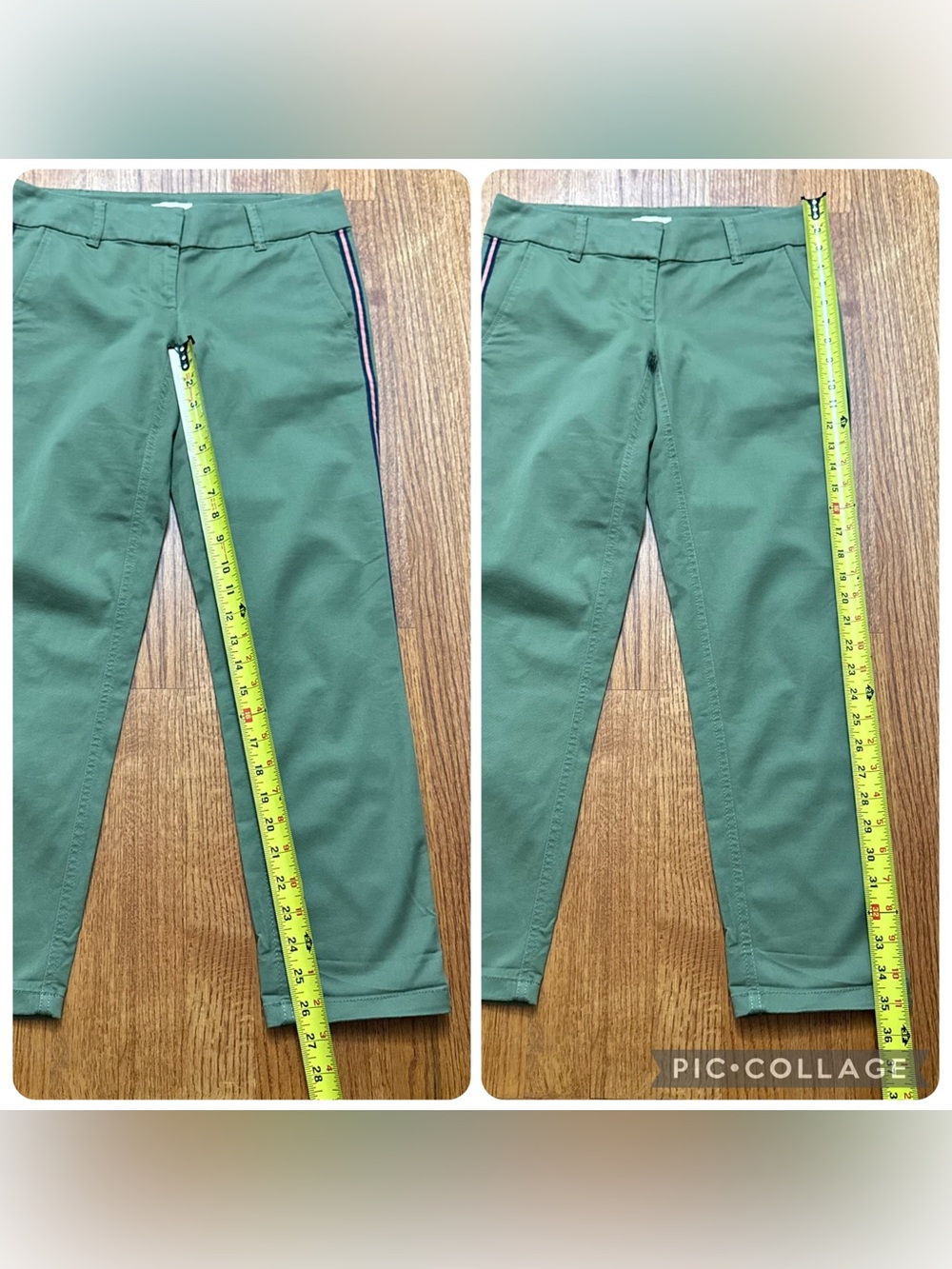LOFT Modern Chino Crop pants in Olive Green with Side Stripes size 0 - Picture 12 of 12